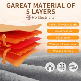 Homimp Self Warming reusable dog training pads,Non-Slip Washable Pee Pads for Dogs, Fast Absorbent Pet Whelping Pads, Ideal for Puppy Senior Dog Whelping, Incontinence, Housebreak, Crate,48x28in, Gray