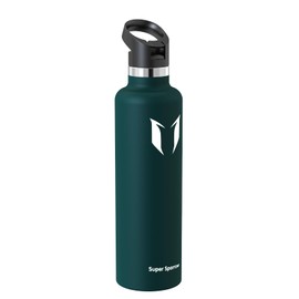Super Sparrow Water Bottle Stainless Steel 18/8 - Metal Water Bottle - 1L - Vacuum Insulated Water Bottles - Water Bottle with Straw Lid - Sports Bottle Flask for Gym, Travel, Sports