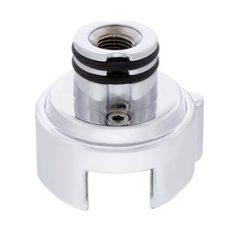 United Pacific 70664B Gearshift Knob Mounting Adapter, 1", Chrome, Vertical, O-Ring Design, with LED Mount, for Eaton-Fuller 13/15/18 Speed Shifters