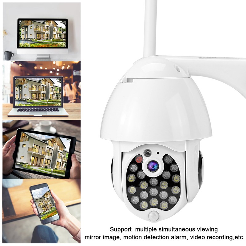 1080P Wireless Wifi PTZ Camera 21LED Smart Alarm Waterproof CCTV