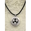 Soccer Boys/Girls Essential Oil Diffuser Necklace-Black Leather- 18-20"