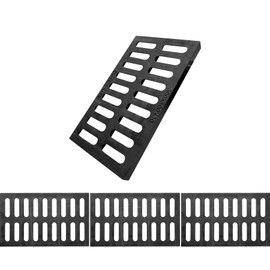 Natotela Ductile Iron Driveway Channel Drain Grate-20x12 in. Metal Trench Drain Grates,3 Pack Garage Length,Heavy Duty Channel Drainage Grates for Garage,Factory,Driveway,Parking Lot,Commercial Zone