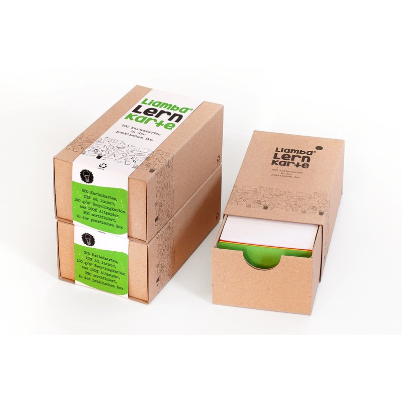 Liamba learning card 500 index cards in practical learning box