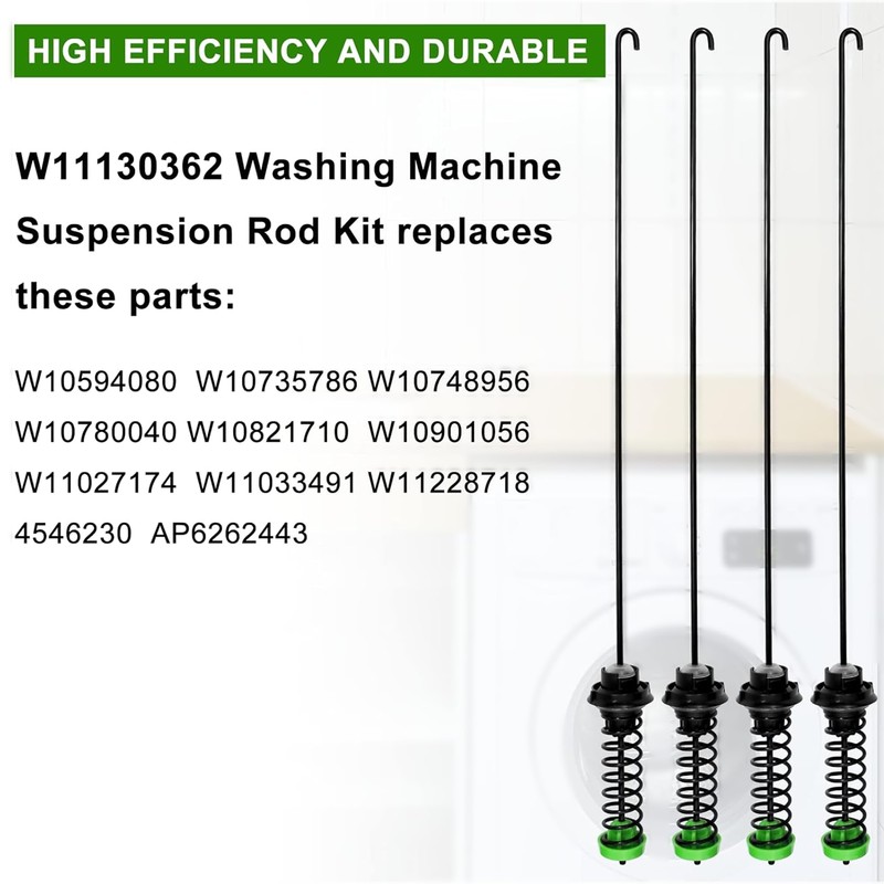 Suspension Rod Kit for May.tag MVWC565FW2 MVWC565FW1 MVWX655DW1 MVWX655DW2 Bravos
