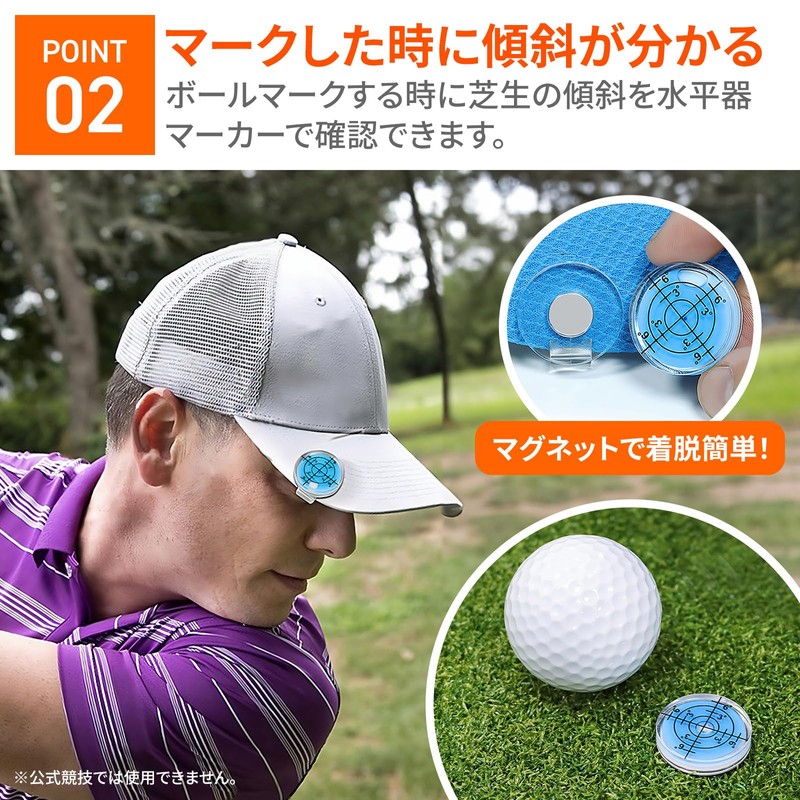 Yorm Golf Green Tilt Readable Level Marker & Green Fork