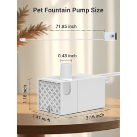 Kastty 15L Dog Water Fountain Pump, USB 5V 1A Pet Water Fountain Pump or Fountain Replacement, Ultra Quite Dog Water Dispenser Pump with LED Light