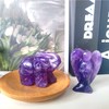 XIANNVXI 2Pcs 2" Crystal Angel Elephant Statue Healing Crystals Amethyst