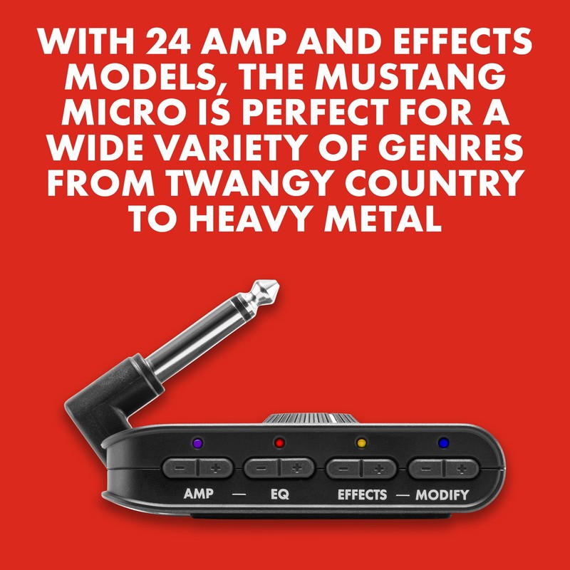 Fender Mustang Micro Headphone Amplifier, with 2-Year Warranty