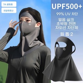UPF500+ UV Protection Ice Mask for Women - Summer Breathable, Antibacterial with Hyaluronic Acid Mask Dark Gray 2ea