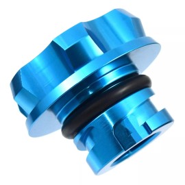 Unbranded Blue Billet Black Engine Oil Anodized Oil Cap Filler Fits C7 Corvette & Camaro
