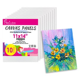 Canvas Boards for Painting, 10 Pack 11x14 Inch Canvas for Painting, 100% Cotton White Blank Art Canvases, Art Supplies for Acrylic Paint, Oil and Other Painting Media