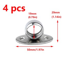 Antrader Stainless Steel Closet Rod Flange,0.75 Inch Dia. O-Shaped Curtain Rod Ceiling Mount-Bracket, Silver,4 Pack