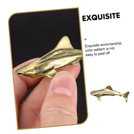 Ciieeo 3pcs Brass Craft Shark Decor Shark Shaped Desktop Decoration Wall Art for Home