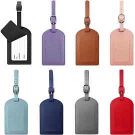 Identificador de Maletas de Viaje - Paquete de 8 Etiquetas Para Maletas De Viaje, Bolsos, Mochilas y Cochecitos de Bebé Privacidad Segura + Varios colores (A, 8 piezas)