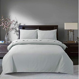 Sleepdown 200 Thread Count GOTS Certified 100% Cotton Oxford Pillowcase Pair - Silver