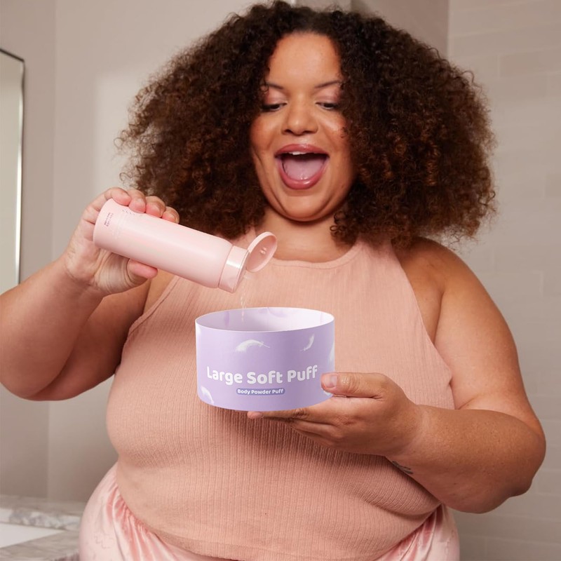 Oopoto Large Body Powder Puff for Dusting Powder, Women Powder