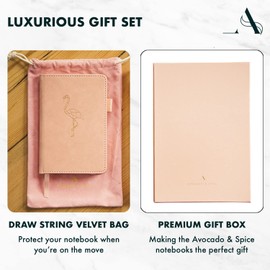 Drawing Pad A5 Plain Paper Notebook by Avocado and Spice® with Gift Box & Velvet Bag - A5 Plain Notebook - Travel Journal Notebook Sketchbook A5 - Hardback Journal for Women and Men (Pink, Plain)