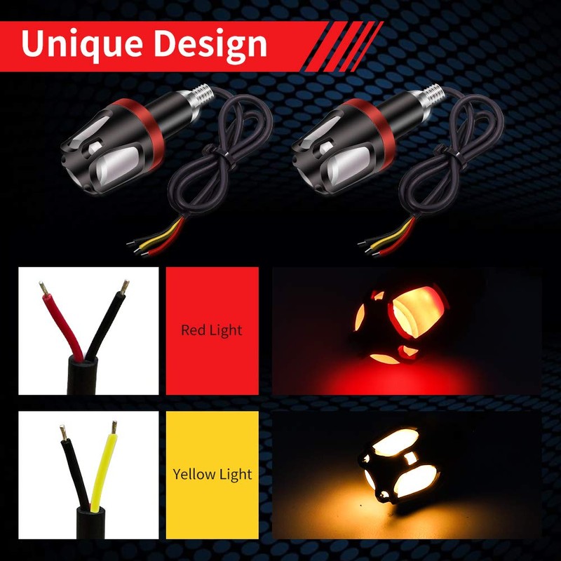 YnGia 2PCS Handlebar Turn Signal Motorcycle LED Handlebar Light, Universal