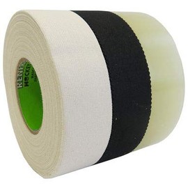 Renfrew Scapa Cloth Hockey Tape 3-Pack, Black & White Cloth, and Clear polyflex 1" x 25m