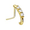 Piercingline® Women's Nose Studs with Three Large Crystals Clear Surgical
