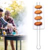 12 Skewers BBQ Supplies Chicken Wing Grilling Rails Holder Skewer Wings Double Prong Metal Grill Sticks Stainless Steel Fork Kabob for Two