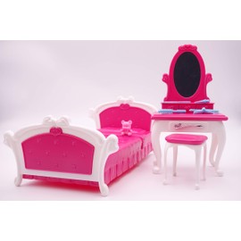 Girl's Favorite/Gloria Bedroom & Make-up Table Play Set Doll Furniture (No. 3014)