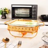 jinsongdafa Casserole Dish 8.7" x 8.7"Glass Baking Dish with Stainless