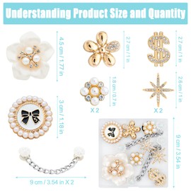 GlowMyst Bling Shoe Charms - 10PCS Crystal Rhinestone Pearl Flower and Butterfly Charms for Women & Girls, Sparkling Chain Accessories for Clog Shoes, Perfect for Party Favors & Birthday Gifts