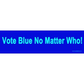 Vote Blue No Matter Who Bumper Sticker or Magnetic Bumper Sticker (Bumper Sticker)
