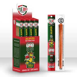 Little Joeys Jalapeno Beef Snack Sticks – 24 Count Box – High Protein Meat Snacks for Adults & Kids – Keto Friendly, Low Carb, Gluten Free, No Nitrates or MSG – Shelf Stable Beef Jerky Sticks – Made in USA