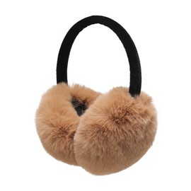 ZLYC Classic Women Kids Girls Adjustable Winter Ear Muffs Ear Warmers with Molleton Headband, Furry Khaki