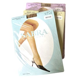 SABRA 3 Pairs Sheer Pantyhose (B (100-165 lbs), Beige)