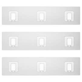 Lsnisni 3 Pack Shower Caddy Adhesive Replacement, Waterproof Shower Shelf Adhesive Strips, Strong Adhesive Flat Hooks for Bathroom Storage Shelves and Kitchen Racks No Drilling, Clear