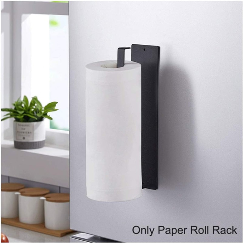 JJiaoLinin black kitchen roll holder，Magnetic Kitchen Roll Holder ，No Drilling