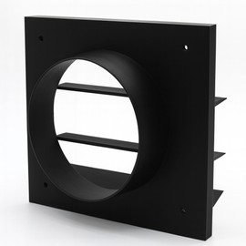 Black Gravity Grille 155mm – External Ducting Air Vent with 100mm (4") Round Spigot & Non-Return Shutters | Wall Vent Outlet for Extractor Fans, Bathrooms, Kitchens