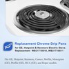 Chrome Range Drip Pans compatible with GE, Hotpoint and Kenmore