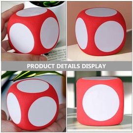 Operitacx 6pcs Dry Erase Dices, Foam Write-On Wipe-Off Blank Dice 2.36inch(6cm), DIY Blank Dice Write On Dice For Classroom Teaching Game, P