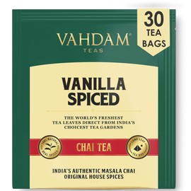 VAHDAM, Vanilla Chai Tea | 30 Tea Bags (Set of 2) | Spiced Masala Chai Tea | Delicious Blend Of Vanilla Tea | Spiced Chai Tea Bag | Brew As Hot, Cold or Iced Tea