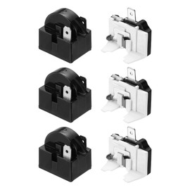 MECCANIXITY 3 Set PTC Refrigerator Starter Relay 4.7 Ohm 2 Pin and 1/5HP Freezer Overload Protector for Fridge Cooler Compressor