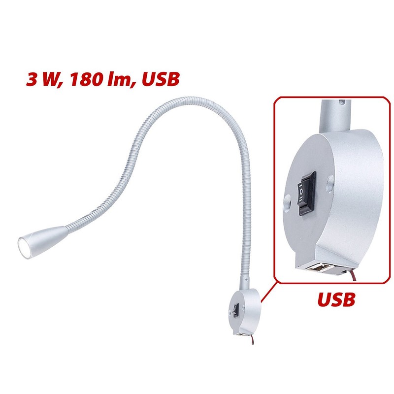 Lunartec Bed with USB Connection: LED Bed & Reading Light