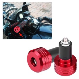 Handlebar Ends Pair 22 mm Universal Aluminium Motorcycle Handle Bar Ends Weight Balance Plug (Red) for Handlebar Ends 22 mm Red Handlebar Ends