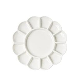 LSYXOS 13-Well Ceramic Paint Palette Porcelain Paint Palette Tray Artist Watercolor Mixing Palette for Acrylic, Watercolor, Gouache Painting, Round