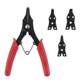 Snap Ring Pliers Set 4-in-1, Circlip Pliers Inside and Outer, Circlip Pliers Set with 4 Interchangeable Jaws for Disassembling the Gear Lock Ring