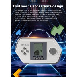 HLF Retro Block Game Console Cool Shape 26 Brick Games Silicone Button Powered by 2*AAA batteries Speed/difficulty Can Be Adjusted Handheld Game Toy Children/Teens/Birthday (Yellow)