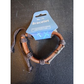 Unbranded UNISEX LEATHER CROSS BRACELET NEW WITH TAG