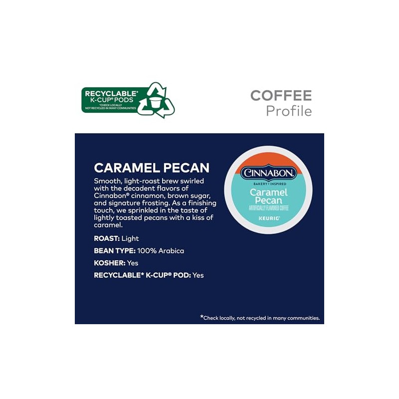 Cinnabon Caramel Pecan Coffee, Keurig Single Serve K-Cup Pods, 96