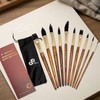 10Pcs Watercolour Brushes, Simulated Hair Artists Acrylic Paint Brush Set