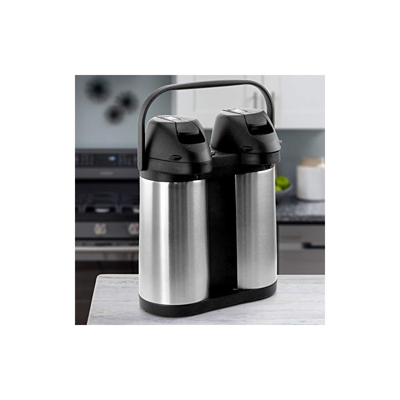 Megachef Airpot, Dual 1.9L, Silver