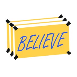 Believe Sticker Pack 3 - Vinyl Decal Bumper Stickers, Laptop, Bike, Kids, Teens, Water Bottle, Car, Luggage, Guitar, Skateboard - Pack of 3 (4 Inch Wide) S.K Production