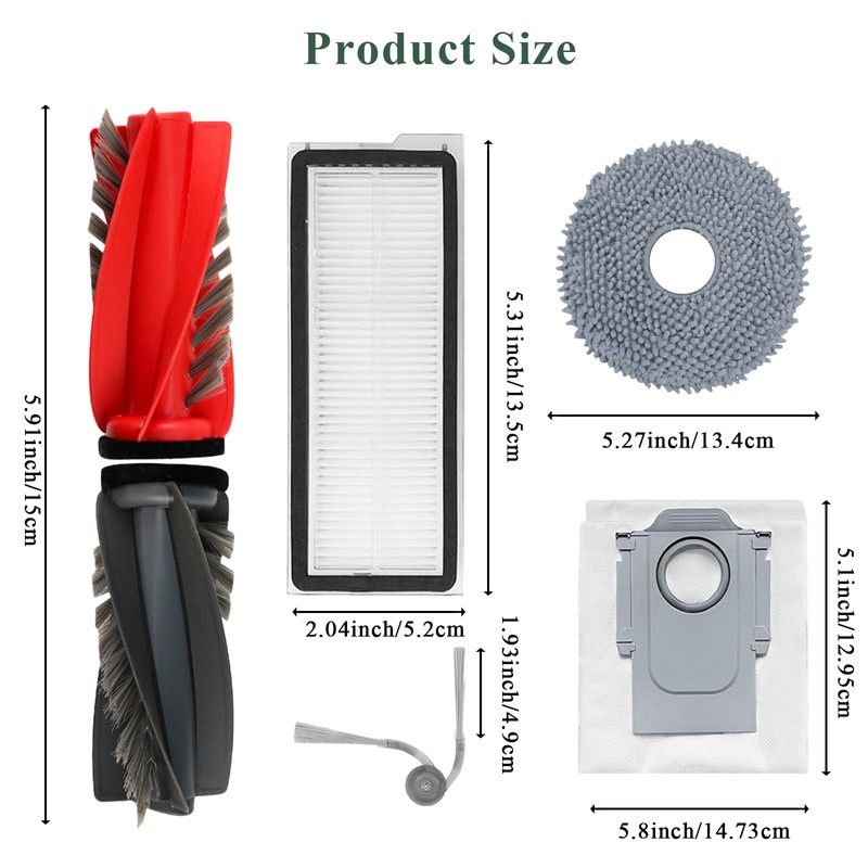 21 Pack Accessories Kit Compatible with Roborock Qrevo Curv/Qrevo Edge